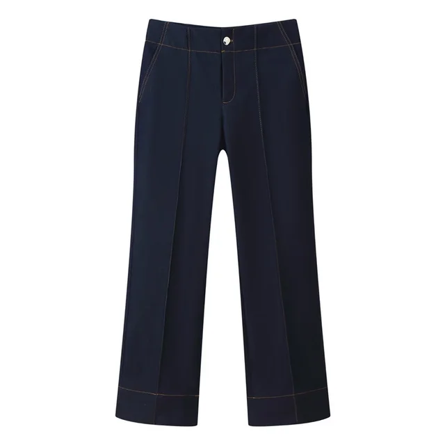 Women's Contrast Color Jacket Bell bottom Pants Suit Pants - Shop at LoveMi