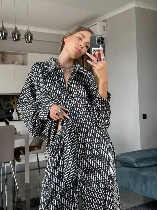 European And American Long sleeved Trousers Summer Thin Women Black - Shop at LoveMi
