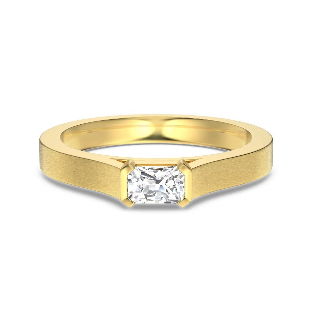 Sterling Silver Vintage Ring For Women - Golden White Diamond - View 1