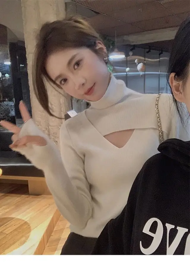 Women's Spring Autumn Underwear Turtleneck Slim Top Apricot - Shop at LoveMi