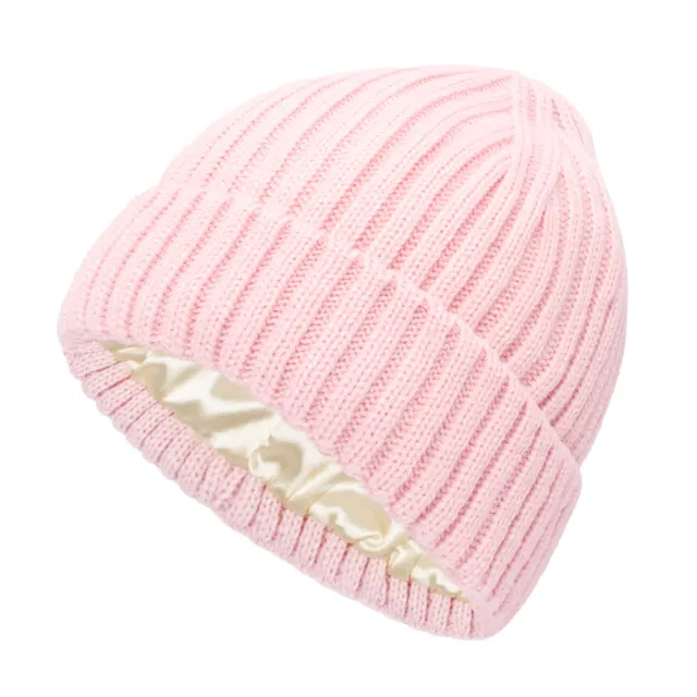 New Satin Warm Wool Hat Men And Women Pink - Shop at LoveMi