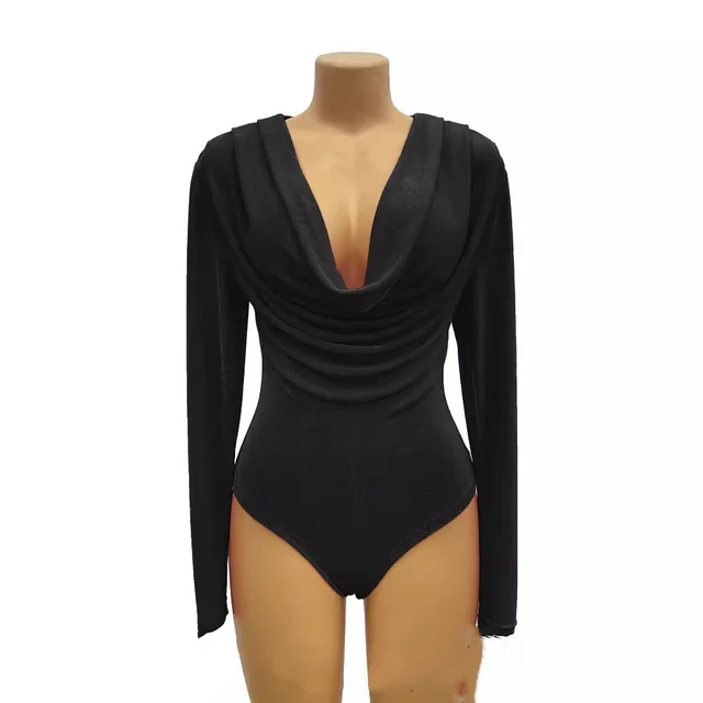 Women's Slim fit V neck Bottoming Shirt Long sleeved Jumpsuit Top Average Size - Shop at LoveMi