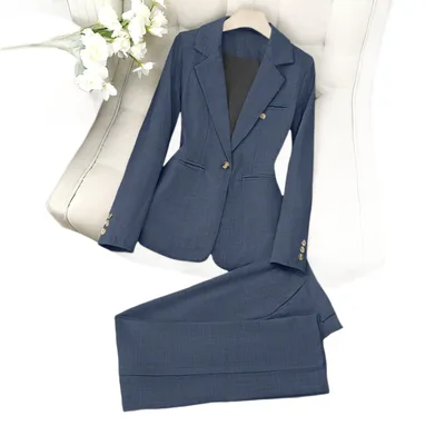 New Blue Color Business Coat Trousers Suit Blue - Shop at LoveMi