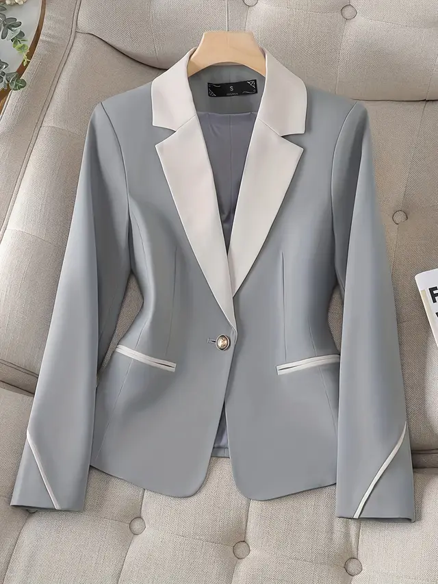 Elegant Fashion High end Contrast Color Temperament Coat Gray - Shop at LoveMi