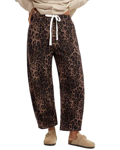 Casual Straight Pants Elastic High Waist Black Leopard Print - Shop at LoveMi