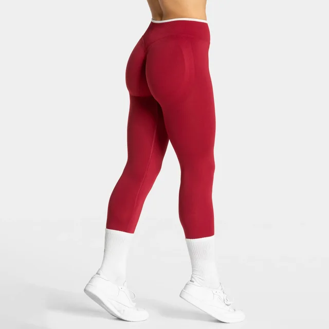 Peach Hip Yoga Pants Women's High Top Sports Running Workout Pants Cherry Red - Shop at LoveMi