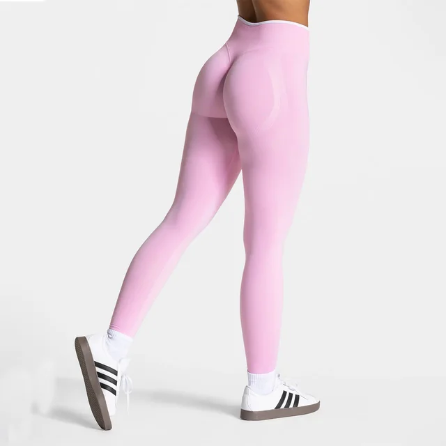Peach Hip Yoga Pants Women's High Top Sports Running Workout Pants Rose Pink - Shop at LoveMi