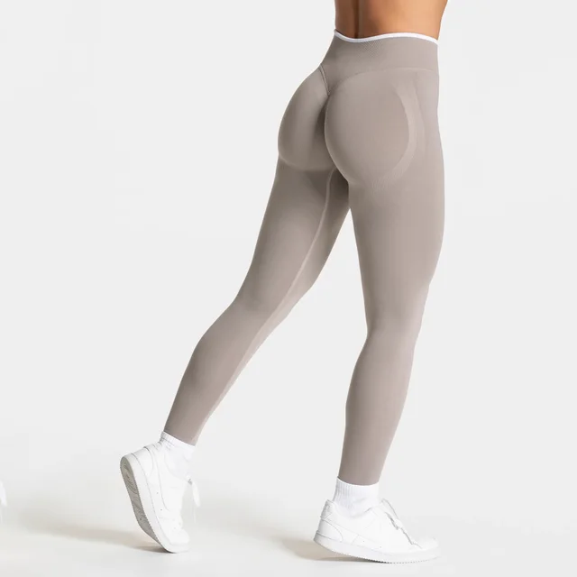Peach Hip Yoga Pants Women's High Top Sports Running Workout Pants Stone Gray - Shop at LoveMi