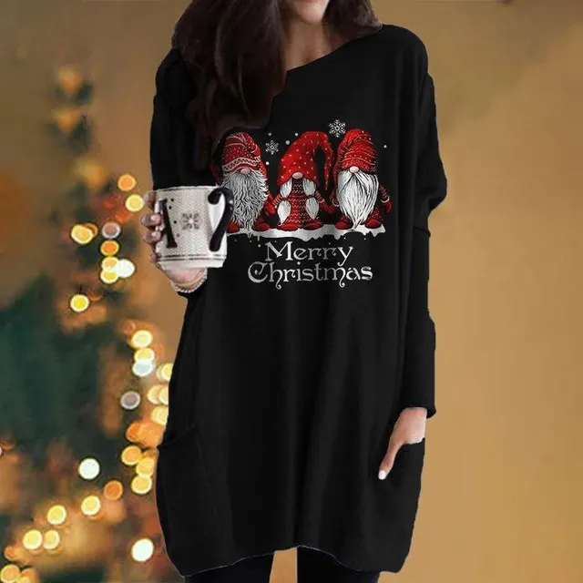 Christmas Dress Loose Oversized Long Sleeves Ckcxtxw1A5 Style - Shop at LoveMi