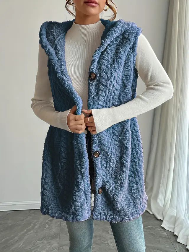 Cardigan Casual Ladies Autumn And Winter Vest Haze Blue - Shop at LoveMi