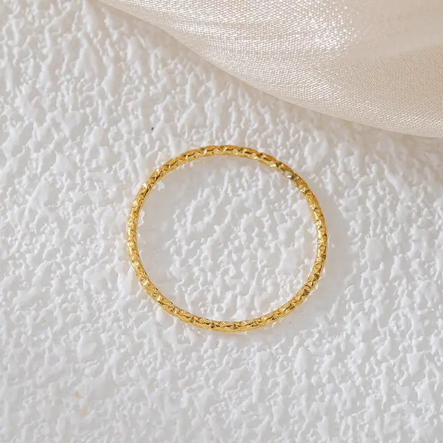 Ring Design Titanium Steel Gold Plated Little Finger Ring Simple Bracelet Ring Gold - Shop at LoveMi