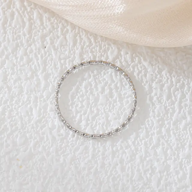 Ring Design Titanium Steel Gold Plated Little Finger Ring Simple Bracelet Ring Silver - Shop at LoveMi