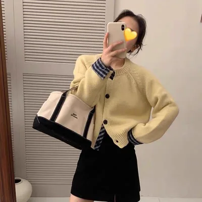 Autumn And Winter Korean Style High grade Knitted Cardigan Coat For Women Yellow - Shop at LoveMi