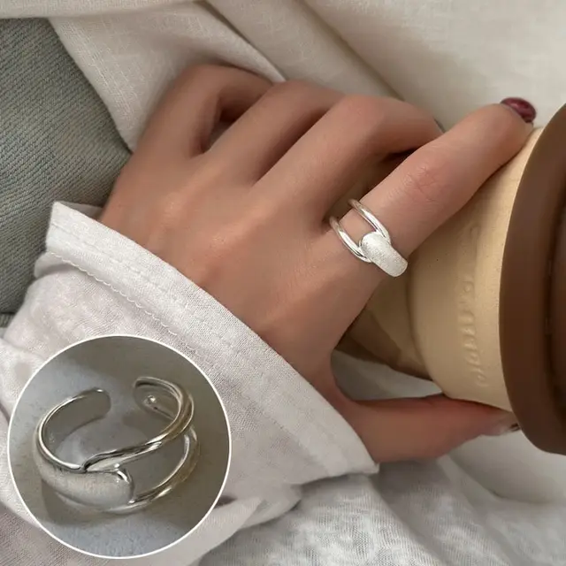 Geometric Line Cross Ring For Women Jz7932 - Shop at LoveMi