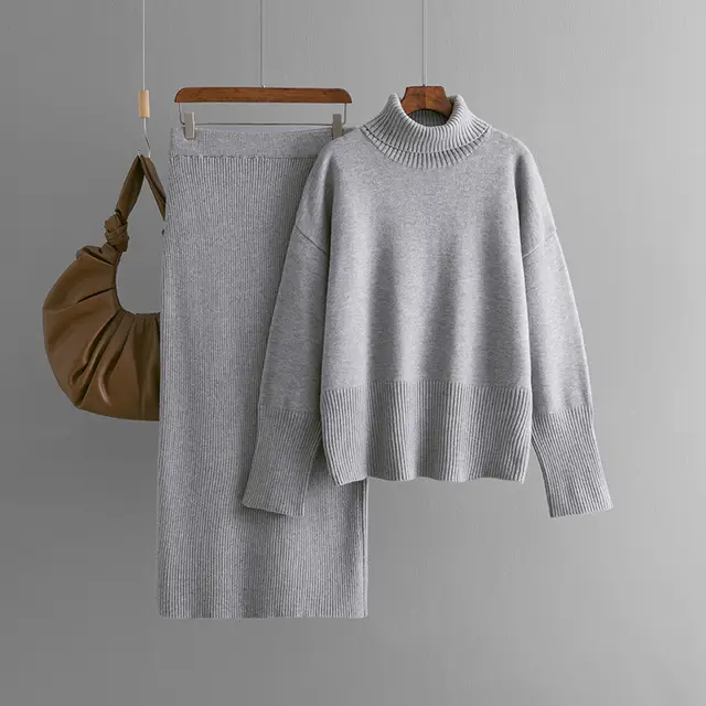 Autumn And Winter European And American Knitting Suit Women Gray - Shop at LoveMi