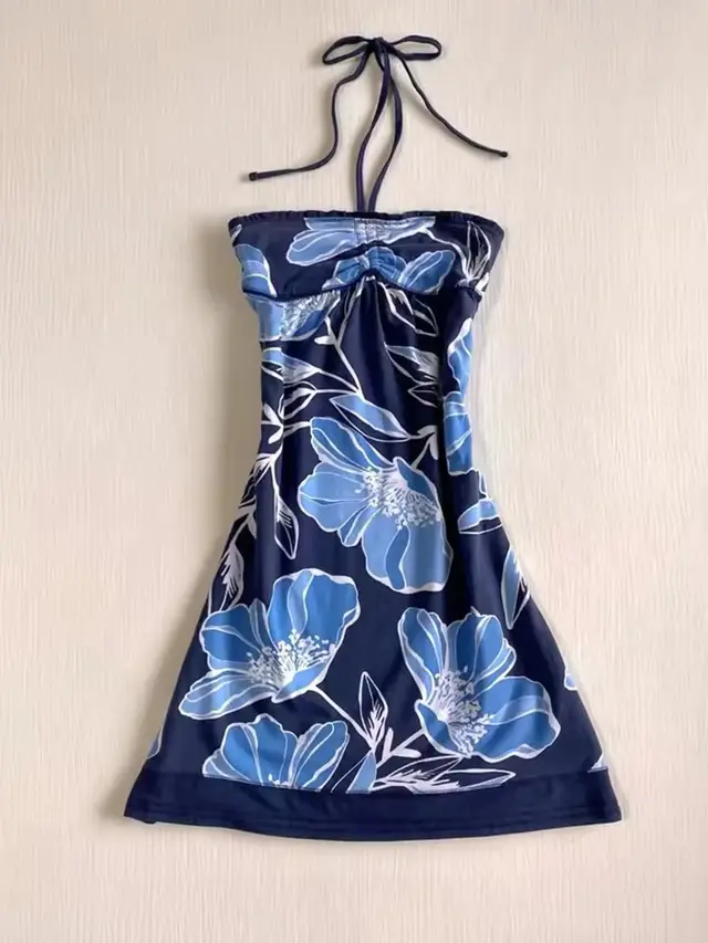 Retro Style Trendy Grace Elegant Slip Dress Blue - Shop at LoveMi