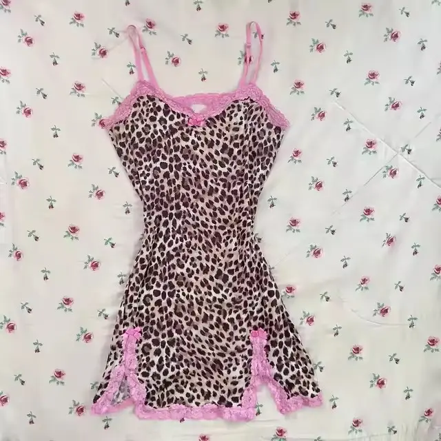 Retro Style Trendy Grace Elegant Slip Dress Leopard Print 2 - Shop at LoveMi