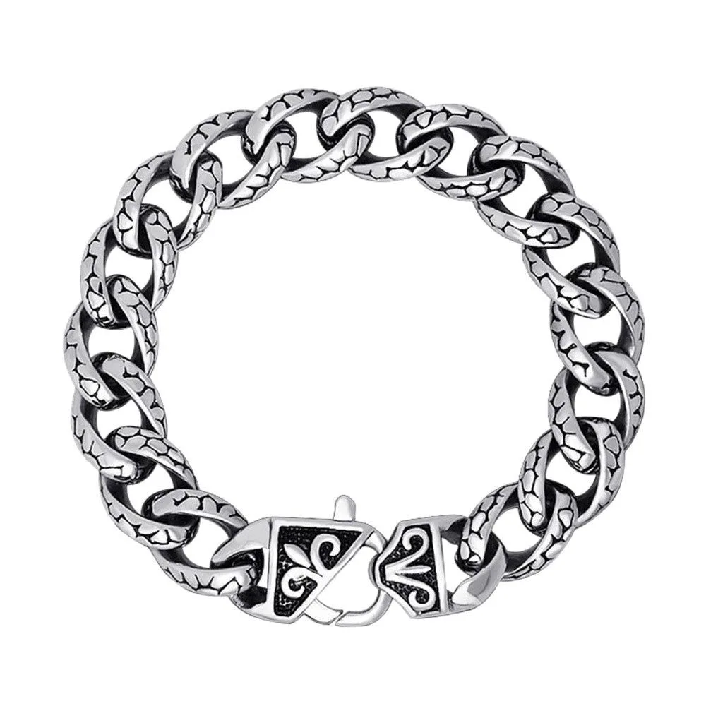 European And American Men's Retro Minimalist Titanium Steel Bracelet - 19Cm
