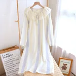 Striped Lace Nightdress Blue