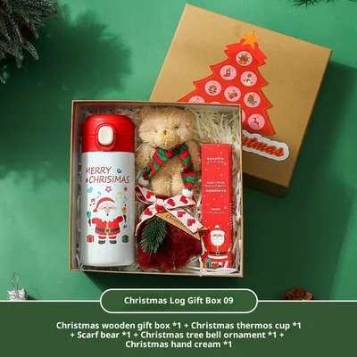 Kraft Paper Gift Box Christmas Eve Gift Bag Christmas Log Gift Box 09 - Shop at LoveMi