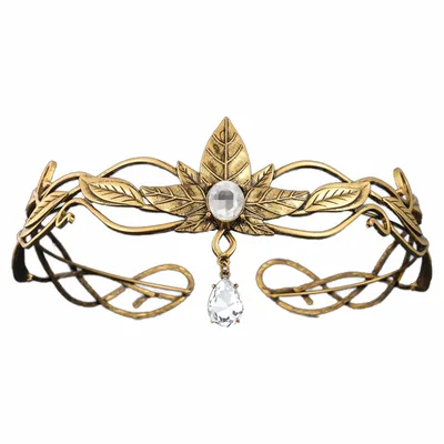 European And American Headdress Alloy Vintage Leaves Headband Red Diamond - Shop at LoveMi