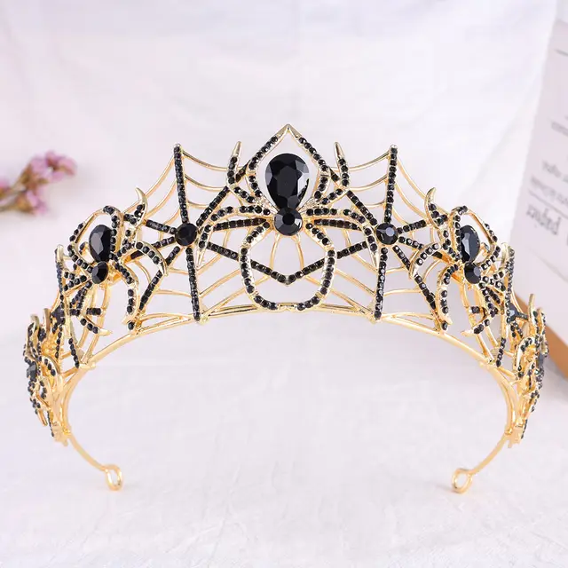 European And American Halloween Crown Hair Ornament Kc Gold Black Diamond - Shop at LoveMi