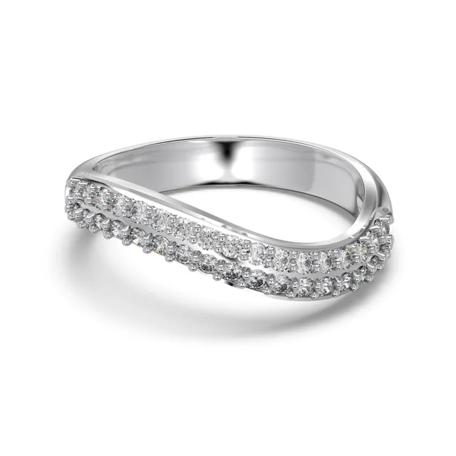 Female Zircon Inlaid Snake shaped S925 Sterling Silver Ring Platinum - Shop at LoveMi