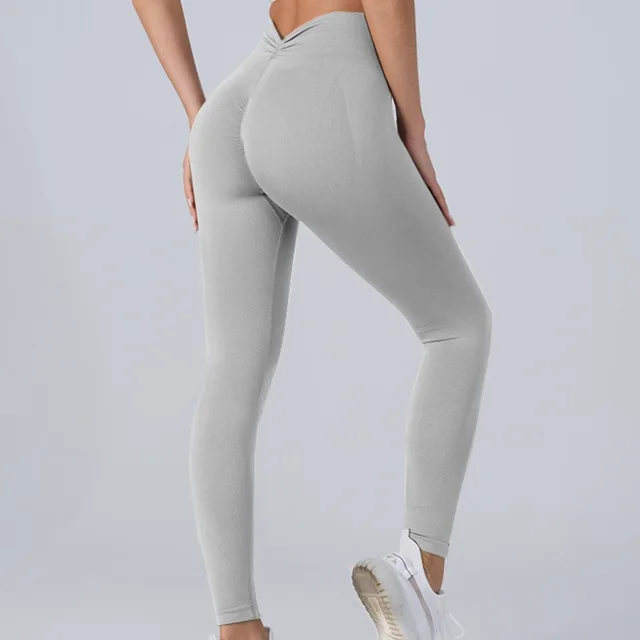 Peach Yoga Pants Hip lift And Belly Shaping Skinny Slimming Sports Fitness Greige - Shop at LoveMi