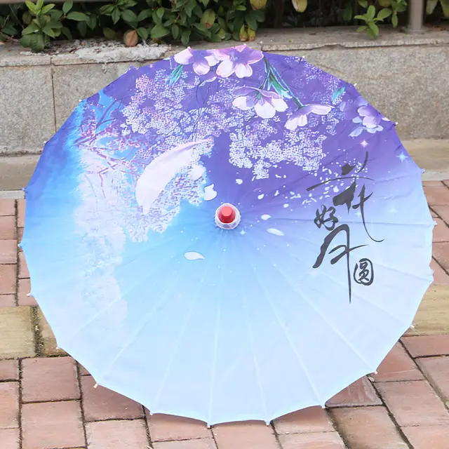 Classical Ceiling Decorative Printed Silk Umbrella 9 Style - Shop at LoveMi