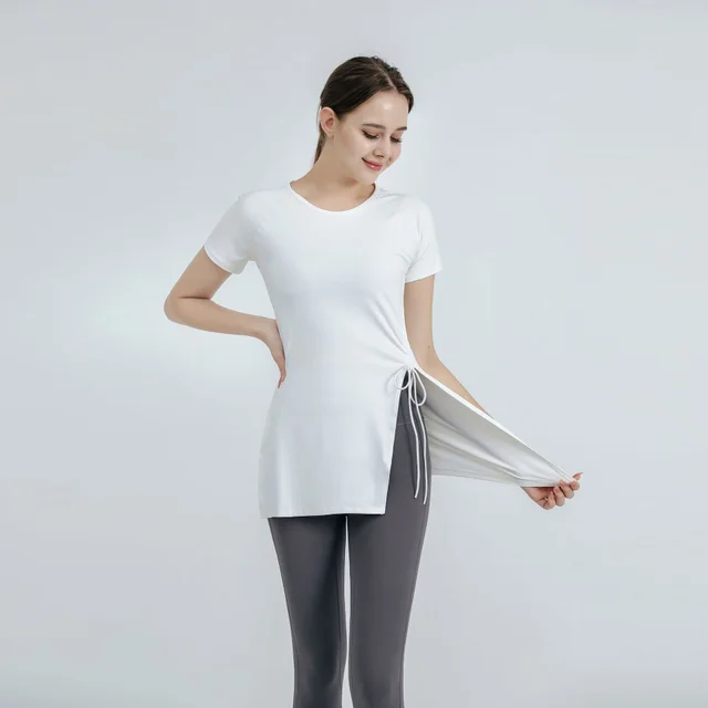 Short Sleeve Loose Quick drying Women's Running Exercise T shirt White - Shop at LoveMi
