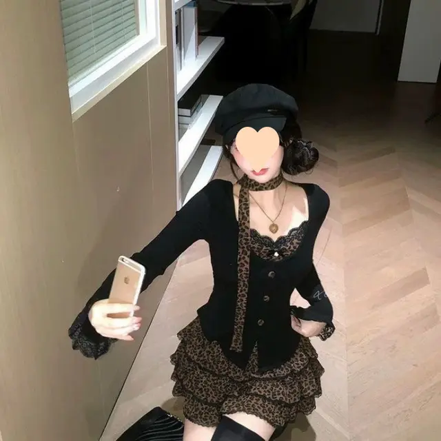 Top Pattern Skirt Two piece Suit Pure Hot Girl Suit For Women Leopard Print Mini Dress - Shop at LoveMi