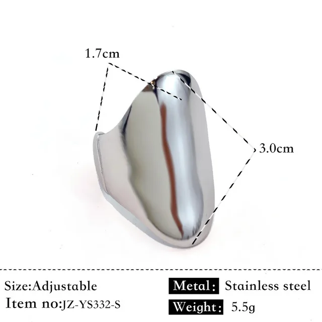 Glossy Stainless Steel Plated 18K Gold Simple Ring Jzys332S - Shop at LoveMi