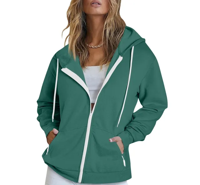 Men's And Women's Sports Hoodie Casual Cardigan Zipper Dark Green - Shop at LoveMi