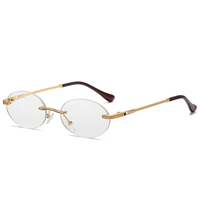 Metal Frame Oval Punk Multicolor Colorful Sun Glasses White - Shop at LoveMi