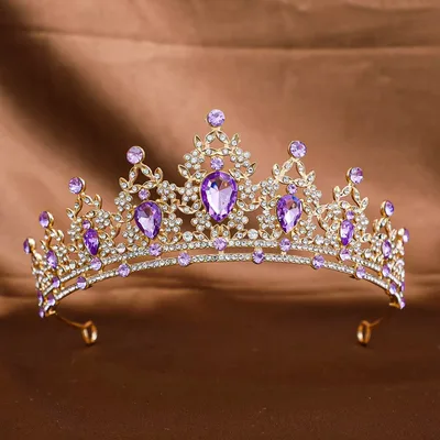 Wedding Hair Headdress Golden Purple - Shop at LoveMi