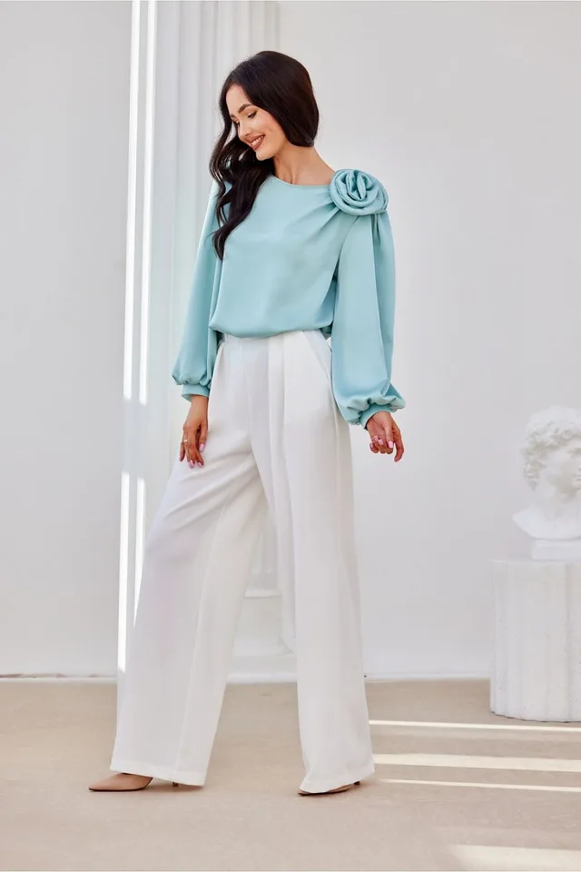 Women's Elegant Unique And Fashionable Shirt Top Light Green - Shop at LoveMi