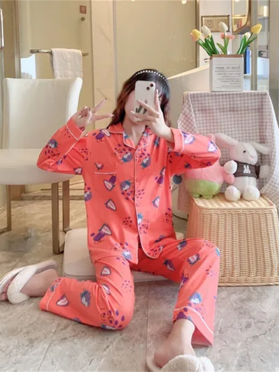 Women's Long Sleeve Trousers Suit Home Red - Shop at LoveMi