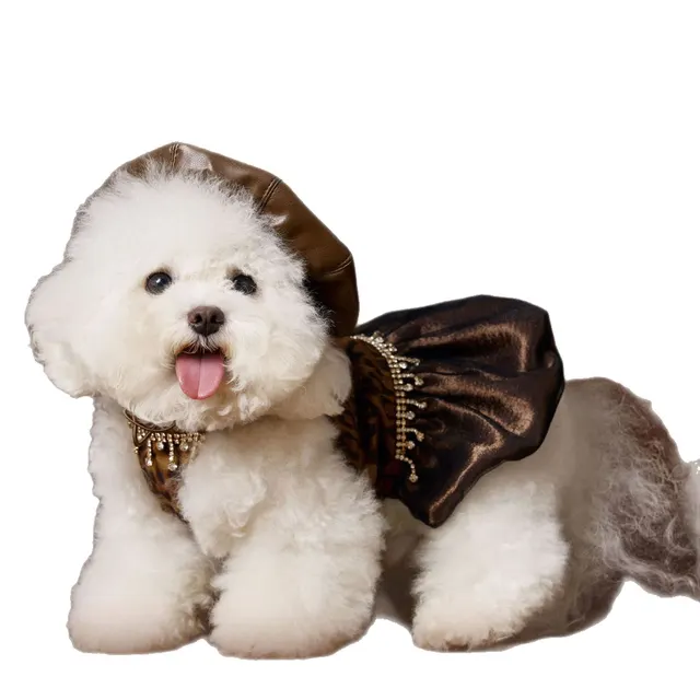 Dog Clothes Autumn Leopard Print Dress Skirt - Shop at LoveMi