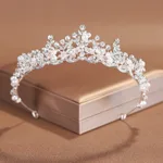 Elegant Handmade Crown Bridal Headdress Women's Wedding Dress Hair Accessories - Silver