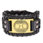 Black Leather Antique Brass