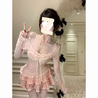 Summer Sweet Hot Girl Pure Desire Smock Top Strap Dress Two piece Suit Blouse S - Shop at LoveMi