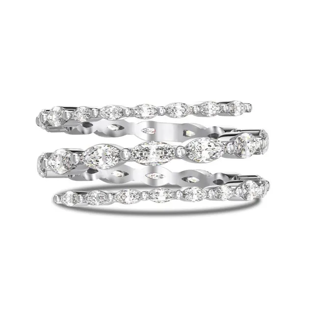 Ring Female Spring Design Inlaid Bracelet White Gold Color - Shop at LoveMi