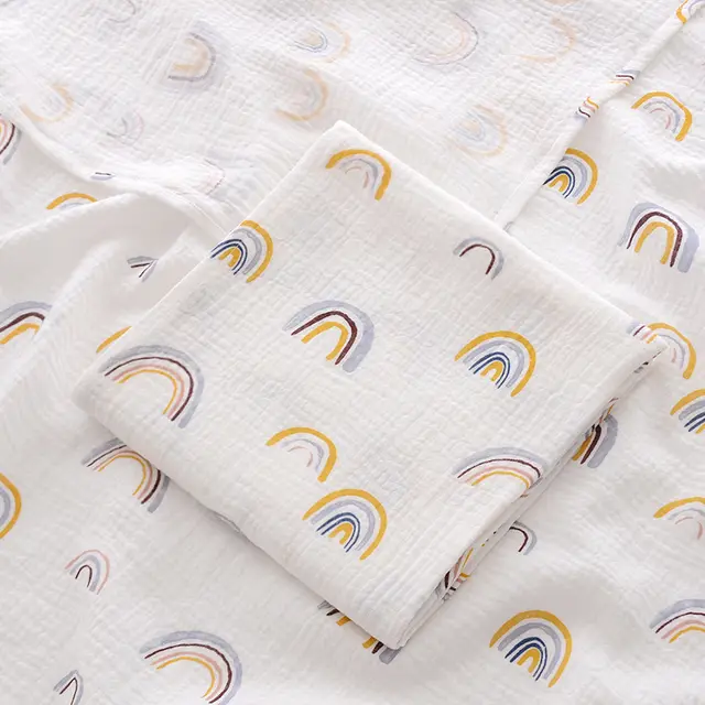 Ins Baby's Bath Towel Gauze Cotton Blanket Little Rainbow - Shop at LoveMi