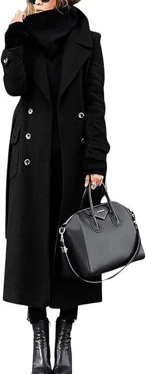 Thick Wool Women's Coat Extended Black - Shop at LoveMi