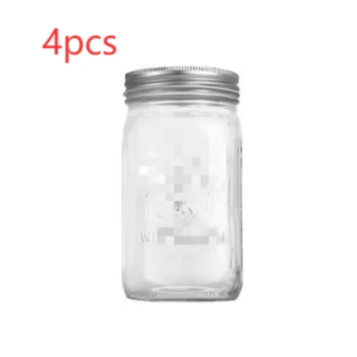 Mason Glass Jar Jam Honey Sealed Storage Tank Transparent Glossy 4Pcs - Shop at LoveMi
