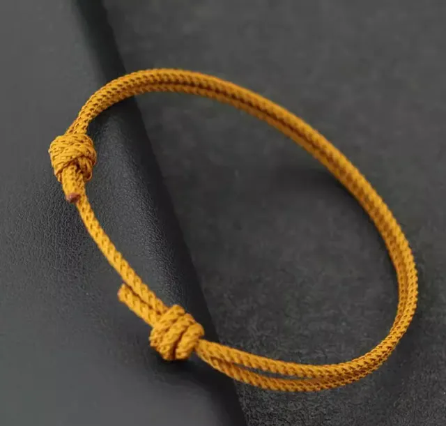 Handmade Christmas String Bracelet Unisex Adjustable Yellow - Shop at LoveMi