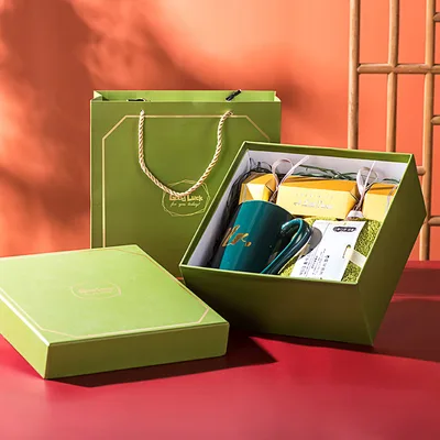 Gift Ceramic Cup Gift Box Activity Gift Green Gift Set - Shop at LoveMi