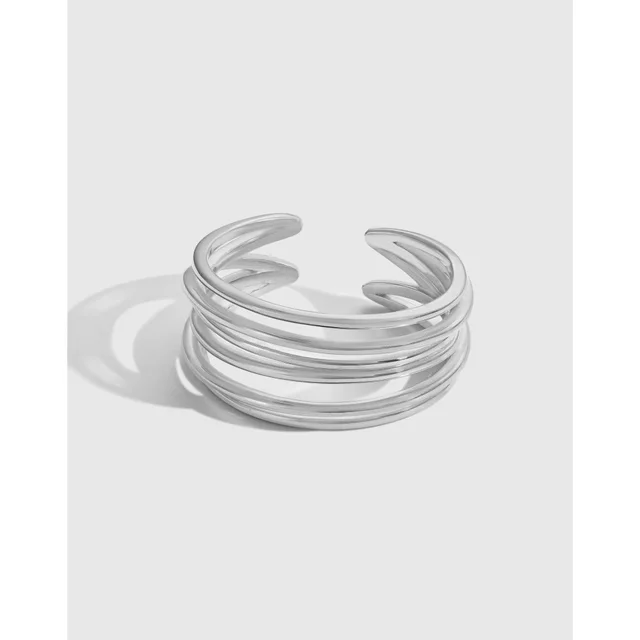 S925 Sterling Silver Geometric Ring For Women Dy120859Ssno - Shop at LoveMi