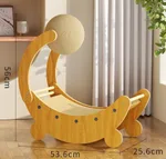 Moon Boat Shape Grinding Paw Chasing Ball Cat Scratch Board - Yellow