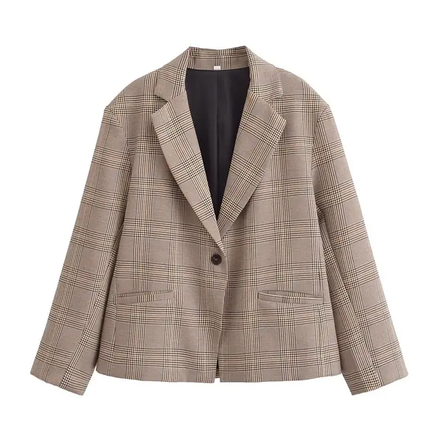 Autumn And Winter New Fashion Plaid Blazer Skirt Outfit Coat - Shop at LoveMi